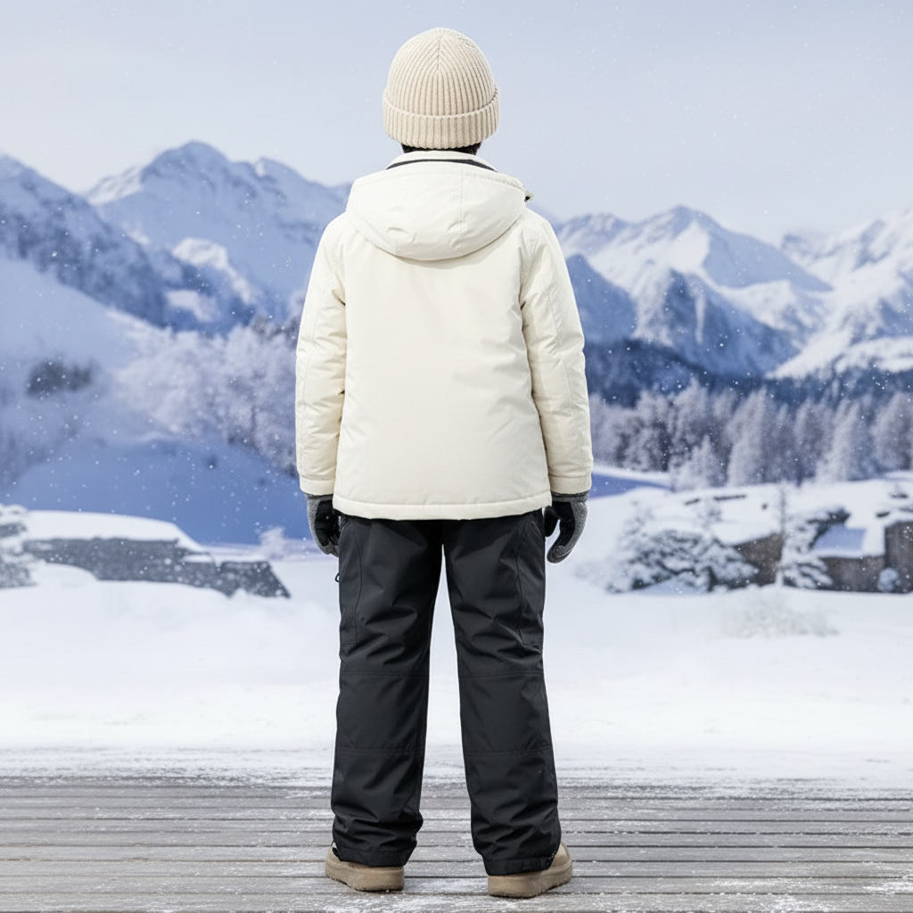 Pantalon De Ski Noir Imperméable Cargo Enfant Hiver - Polyester - vue 2