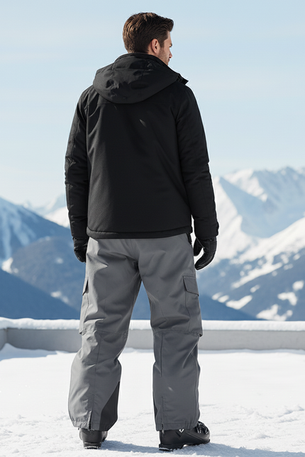 Pantalon De Ski Gris Ample Homme Imperméable Cargo - Polyester - vue 2