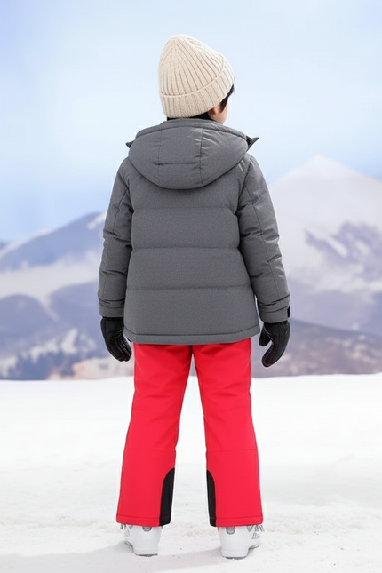 Pantalon De Ski Rouge Enfant Imperméable Bretelles Hiver - Polyester - vue 2