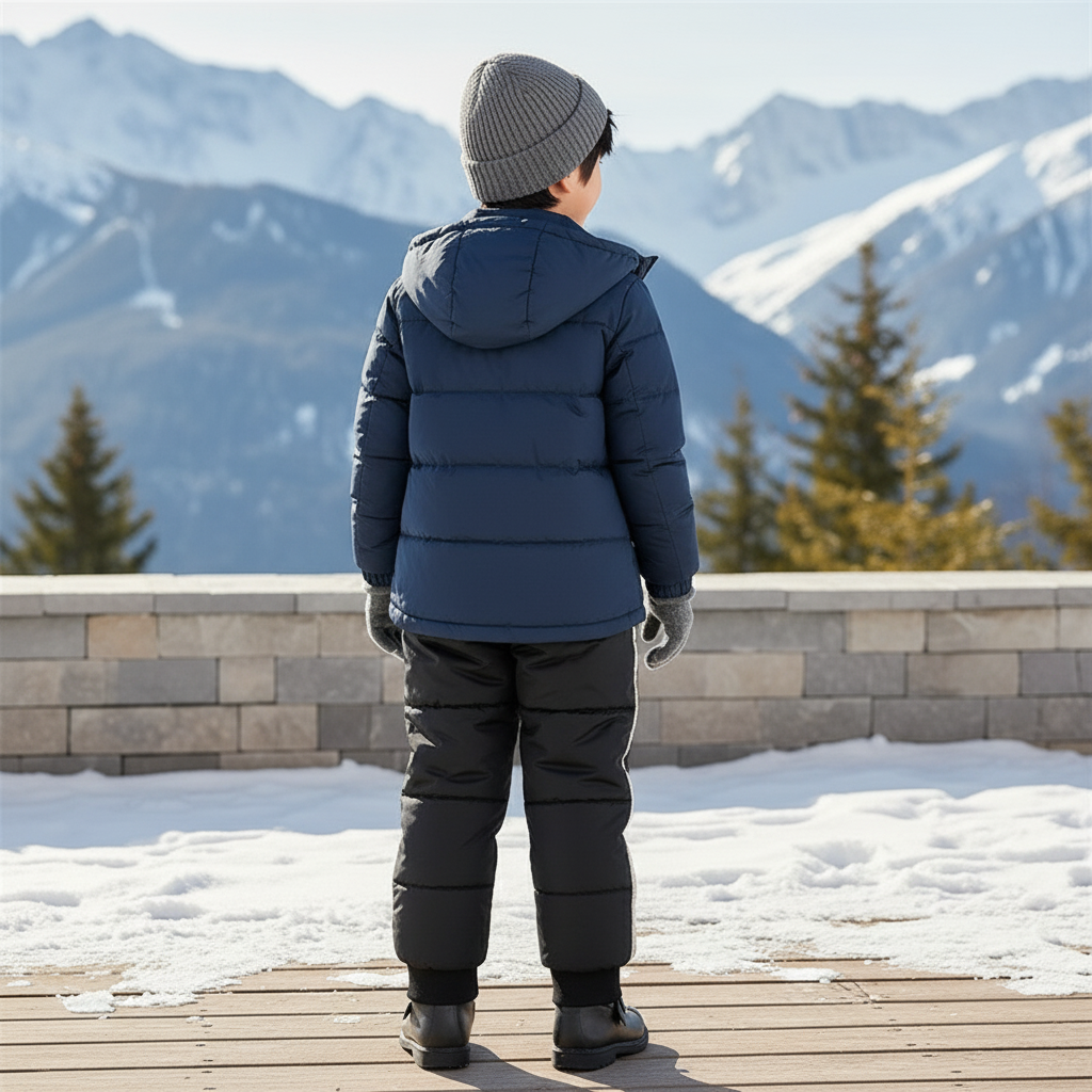 Pantalon De Ski Noir Matelassé Enfant Chaud Doublé - Polyester - vue 2