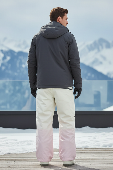 Pantalon De Ski Blanc Rose Dégradé Ample Imperméable - Multicolore Polyester - vue 2