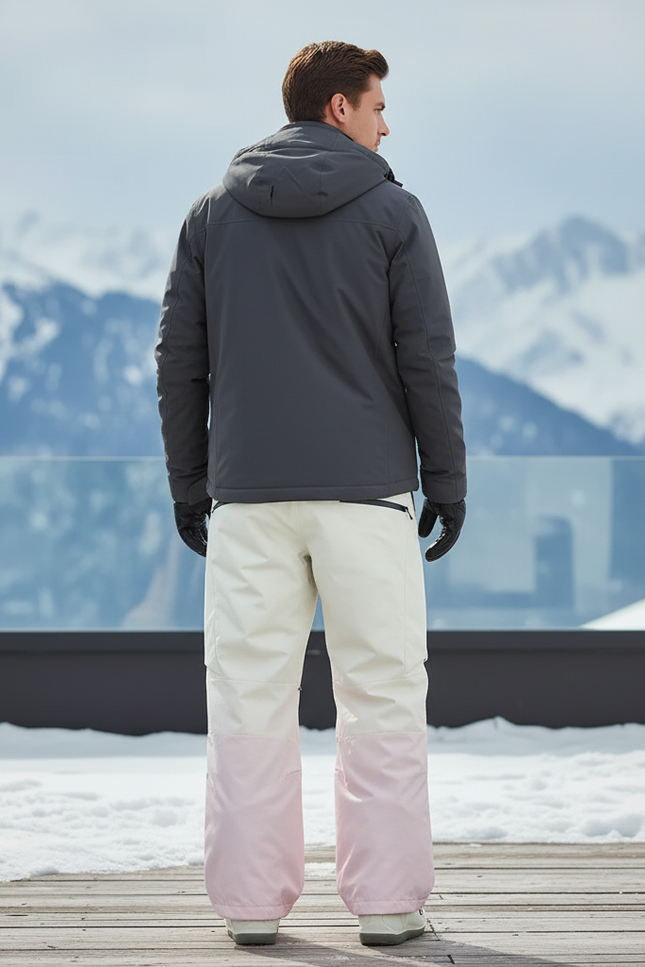 Pantalon De Ski Blanc Rose Dégradé Ample Imperméable - Multicolore Polyester - vue 2