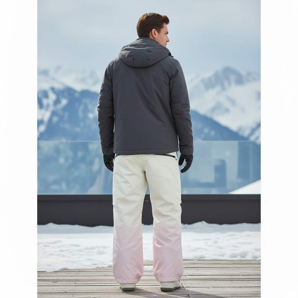 Pantalon De Ski Blanc Rose Dégradé Ample Imperméable - Multicolore Polyester - vue 2