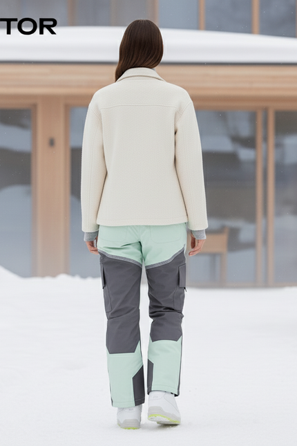 Pantalon De Ski Bicolore Cargo Imperméable Femme Hiver - Multicolore Polyester - vue 2