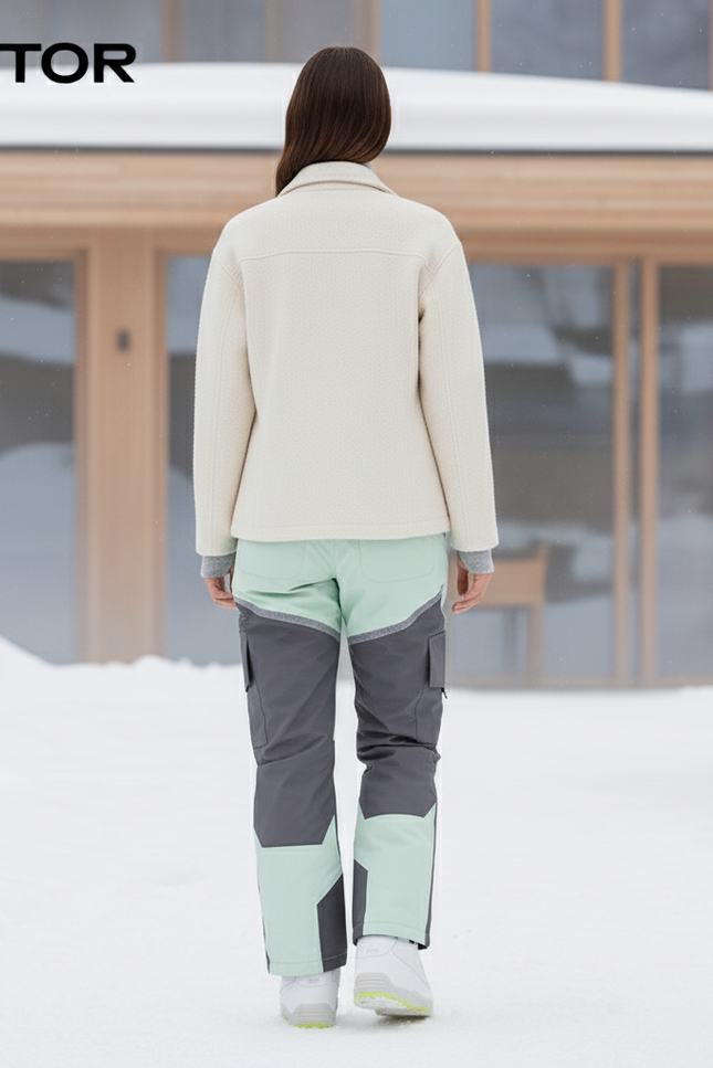 Pantalon De Ski Bicolore Cargo Imperméable Femme Hiver - Multicolore Polyester - vue 2