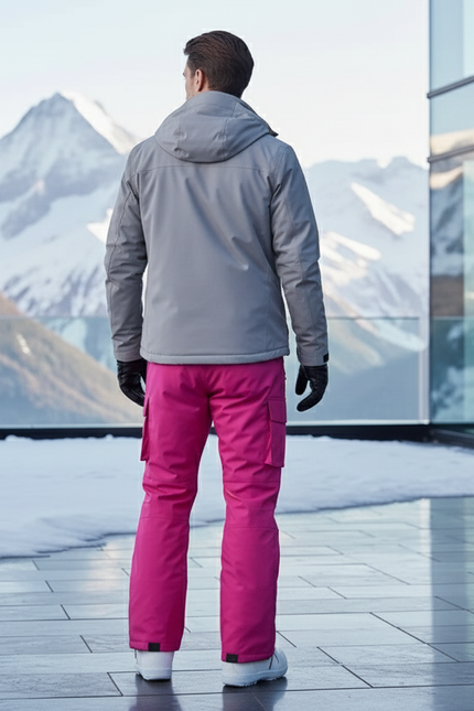 Pantalon De Ski Rose Ample Imperméable Cargo Unisexe Hiver - Polyester - vue 2