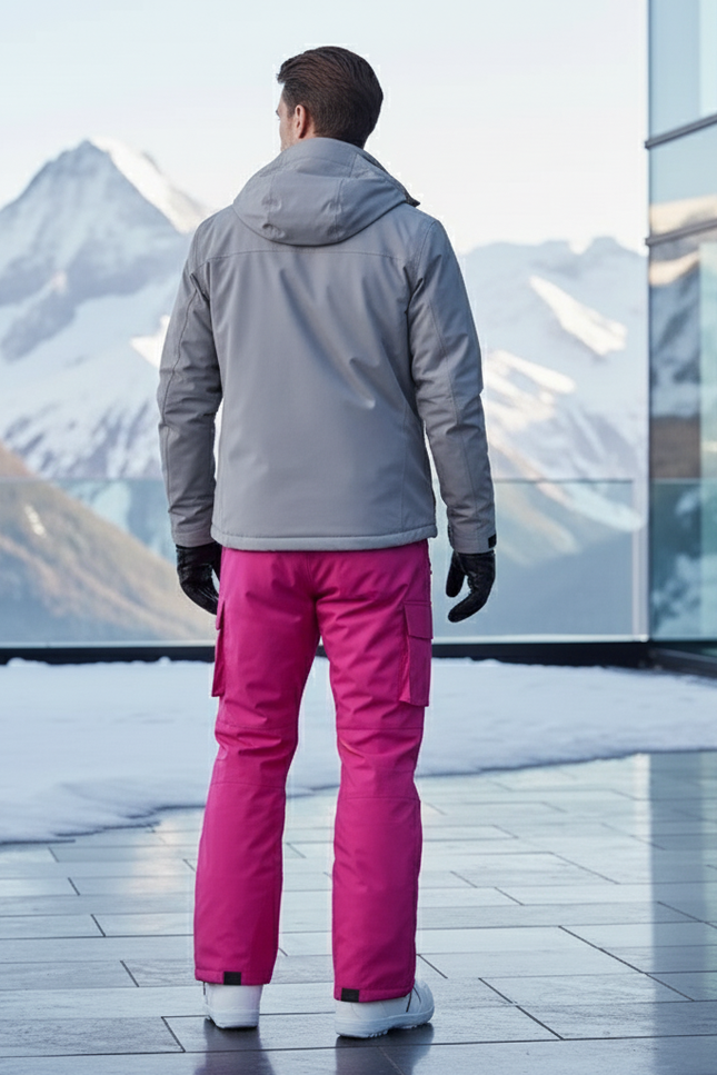 Pantalon De Ski Rose Ample Imperméable Cargo Unisexe Hiver - Polyester - vue 2