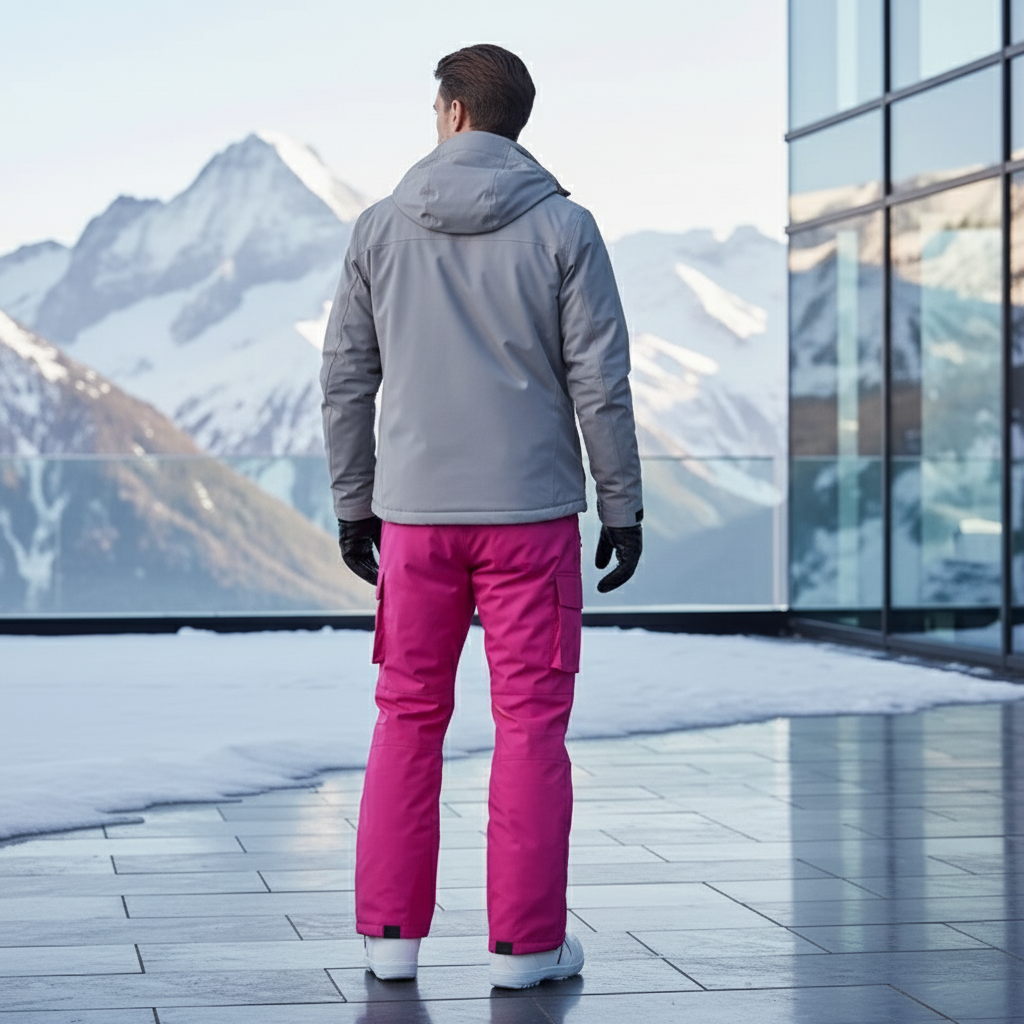 Pantalon De Ski Rose Ample Imperméable Cargo Unisexe Hiver - Polyester - vue 2