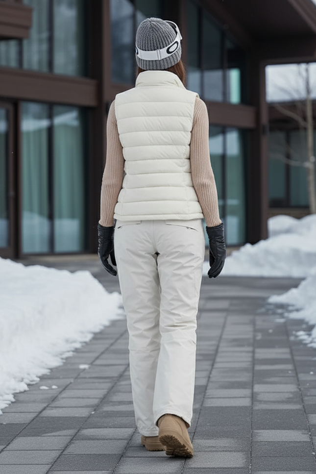 Pantalon De Ski Imperméable Blanc Cassé Droit Unisexe Chaud - Polyester - vue 2