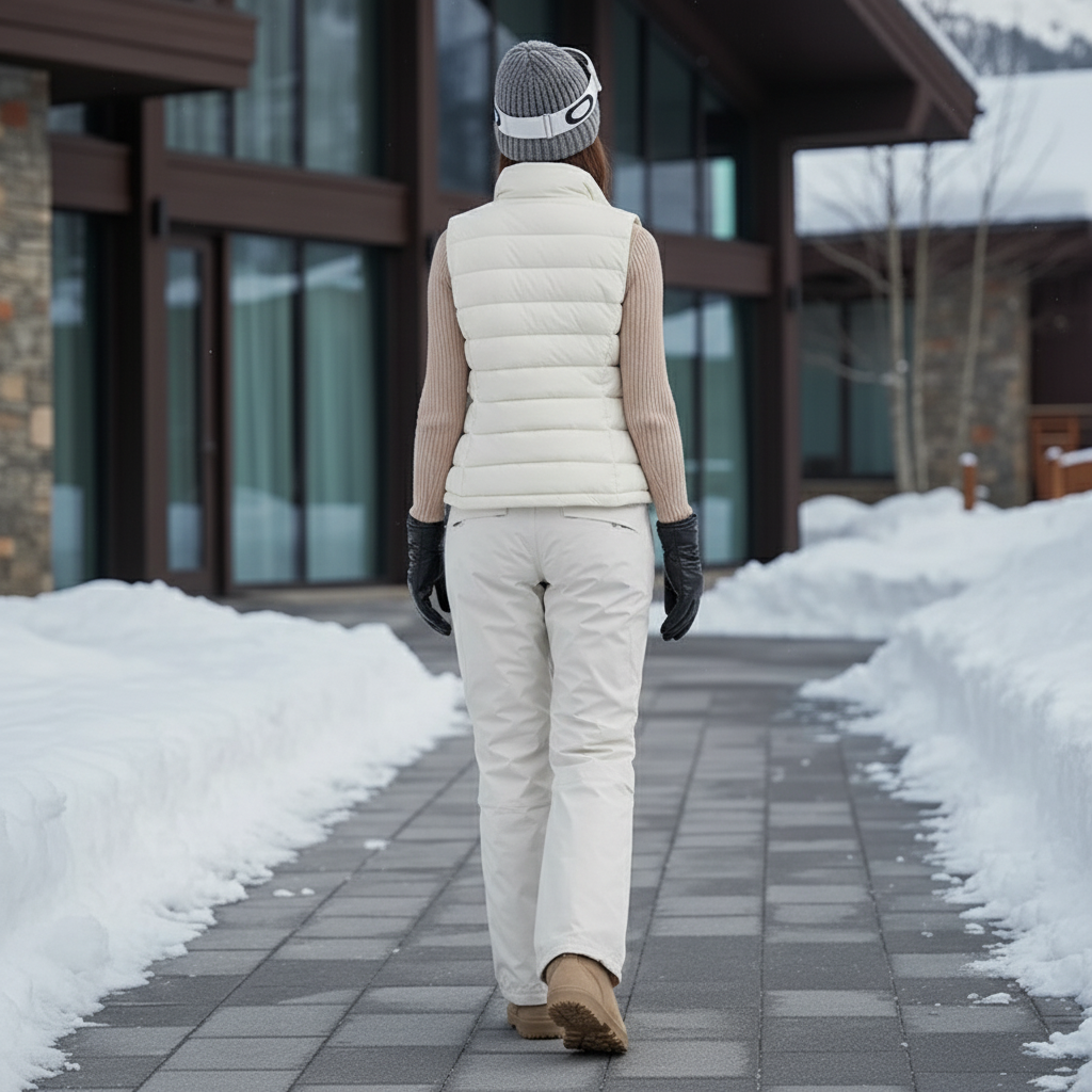 Pantalon De Ski Imperméable Blanc Cassé Droit Unisexe Chaud - Polyester - vue 2