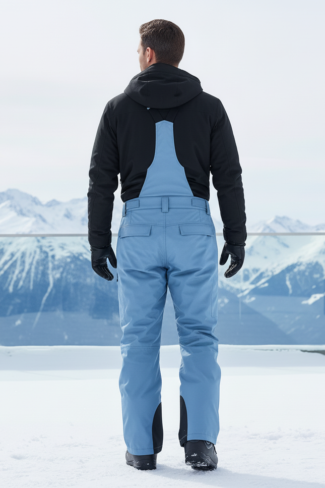 Pantalon De Ski Bleu Ciel Bretelles Imperméable Homme - Polyester - vue 2