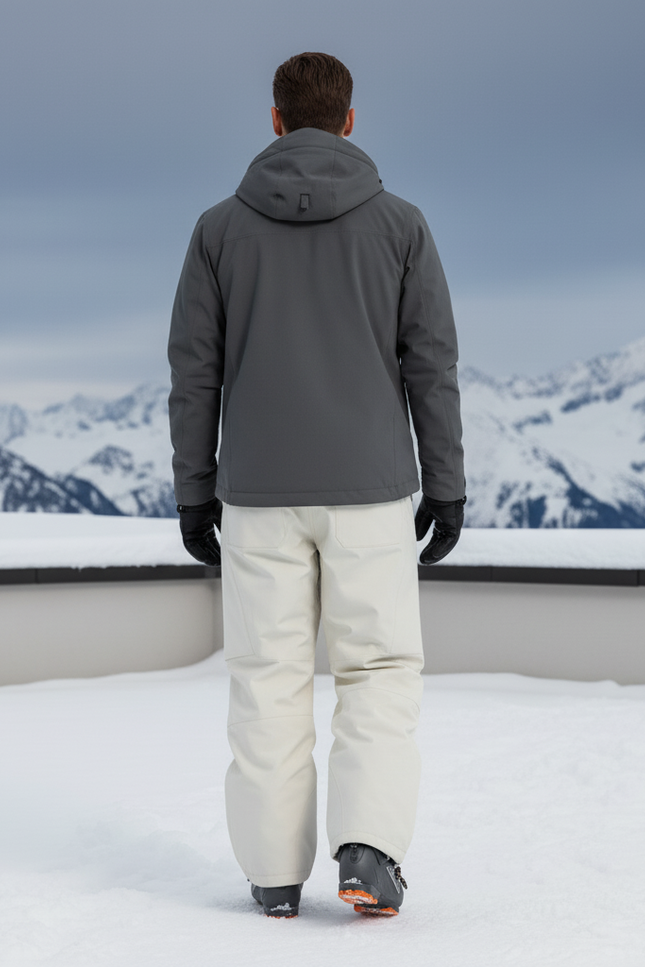 Pantalon De Ski Ample Beige Imperméable Thermique Homme - Polyester - vue 2