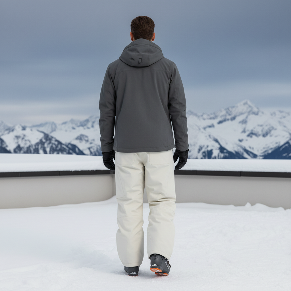 Pantalon De Ski Ample Beige Imperméable Thermique Homme - Polyester - vue 2