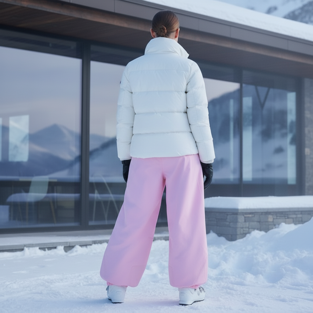 Pantalon De Ski Rose Ample Imperméable Unisexe Hiver - Polyester - vue 2