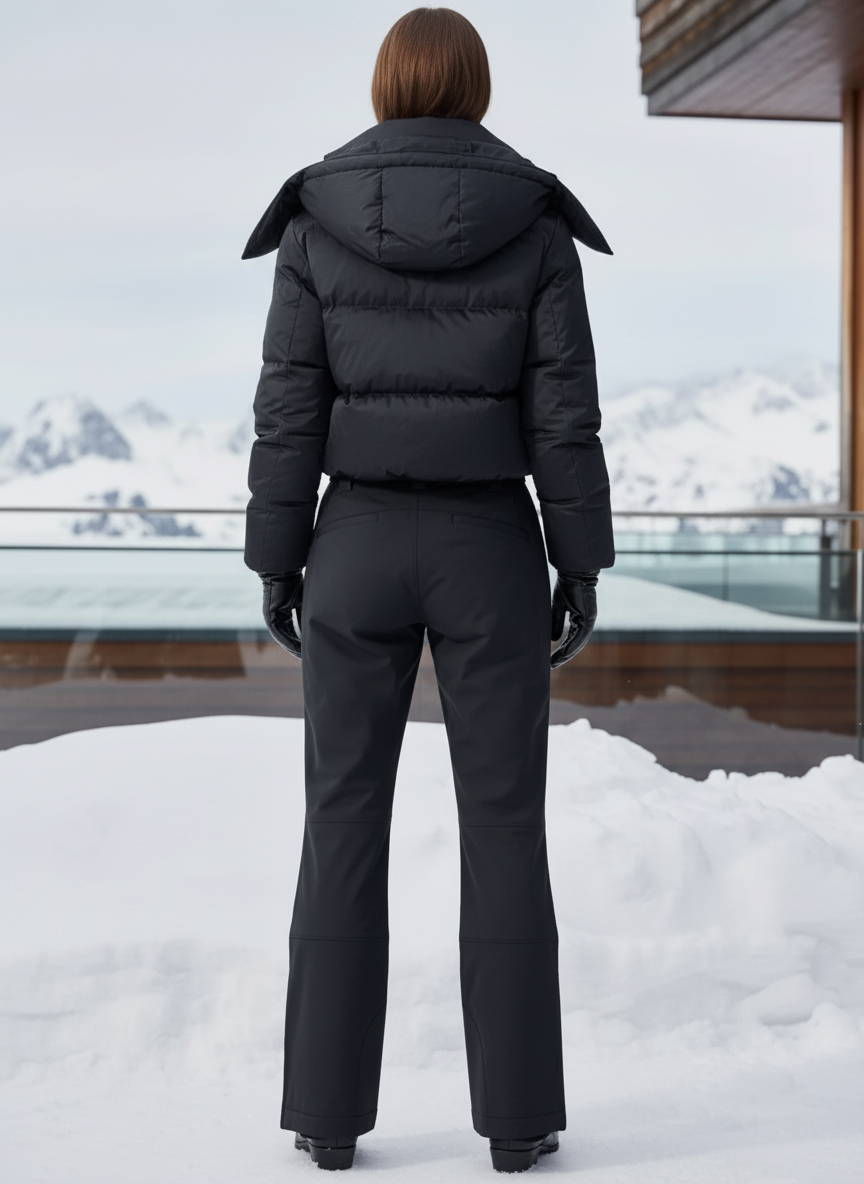 Pantalon De Ski Femme Noir Taille Haute Imperméable Hiver - Polyester - vue 2