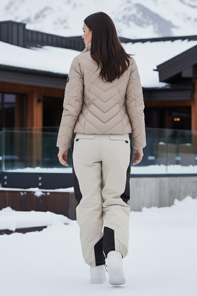 Pantalon De Ski Beige Bicolore Ample Imperméable Hiver - Polyester - vue 2