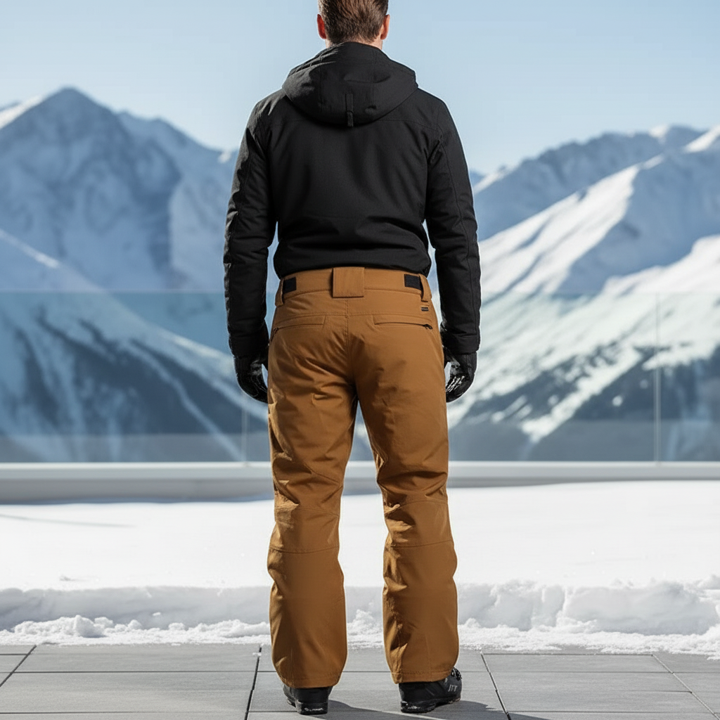 Pantalon De Ski Marron Imperméable Confortable Homme Hiver - Polyester - vue 2