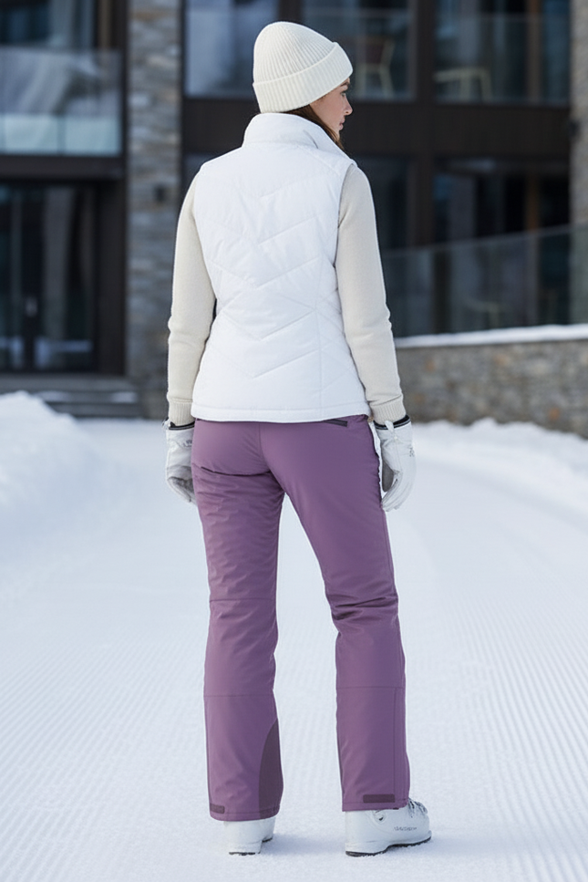 Pantalon De Ski Violet Coupe Droite Imperméable Bretelles - Polyester - vue 2