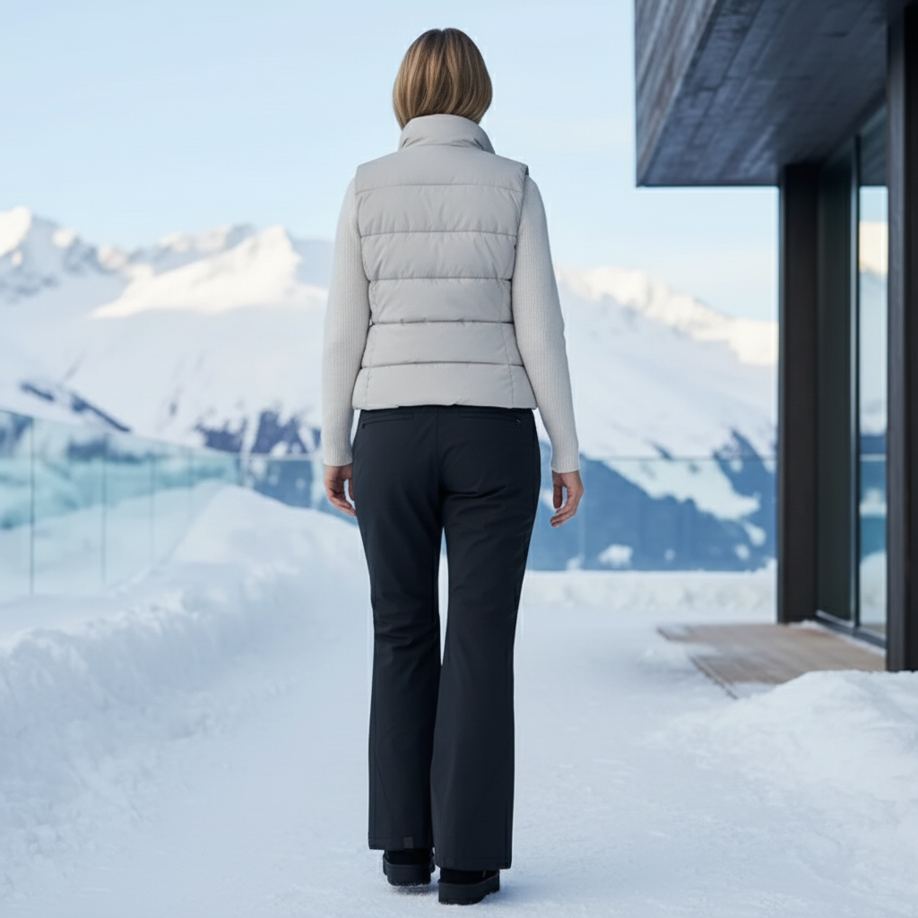Pantalon De Ski Noir Femme Imperméable Évasé Hiver - Polyester - vue 2