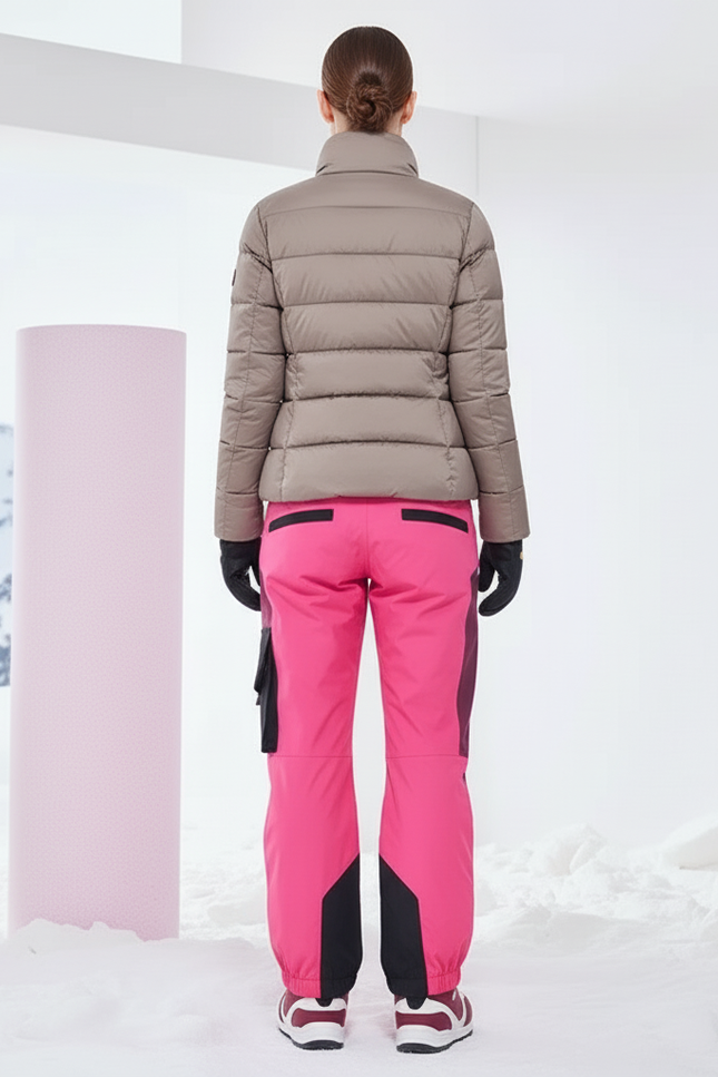 Pantalon De Ski Rose Bicolore Cargo Imperméable Femme - Polyester - vue 2