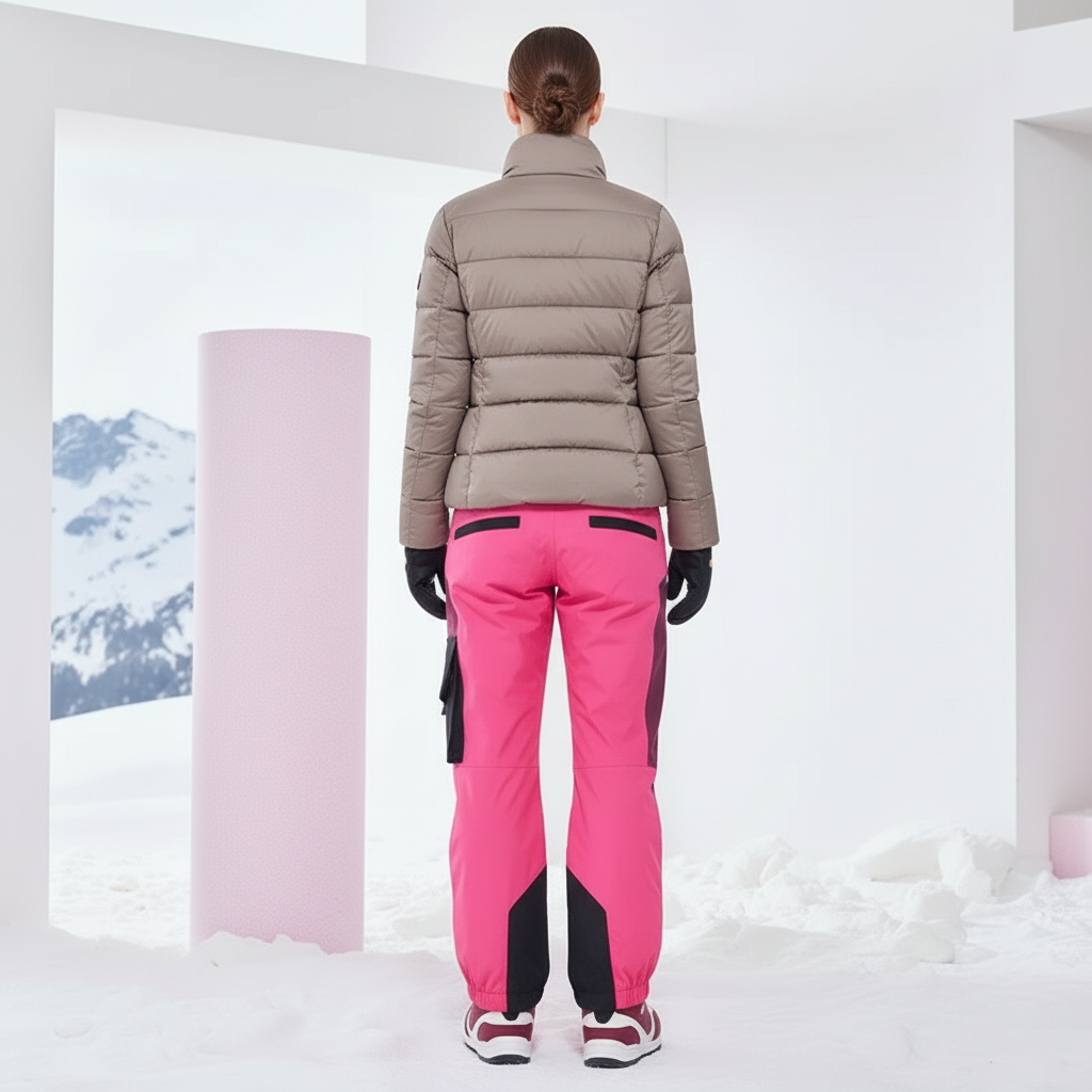 Pantalon De Ski Rose Bicolore Cargo Imperméable Femme - Polyester - vue 2