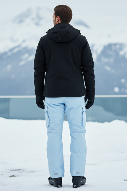 Pantalon De Ski Bleu Ciel Imperméable Cargo Homme Hiver - Polyester - vue 2