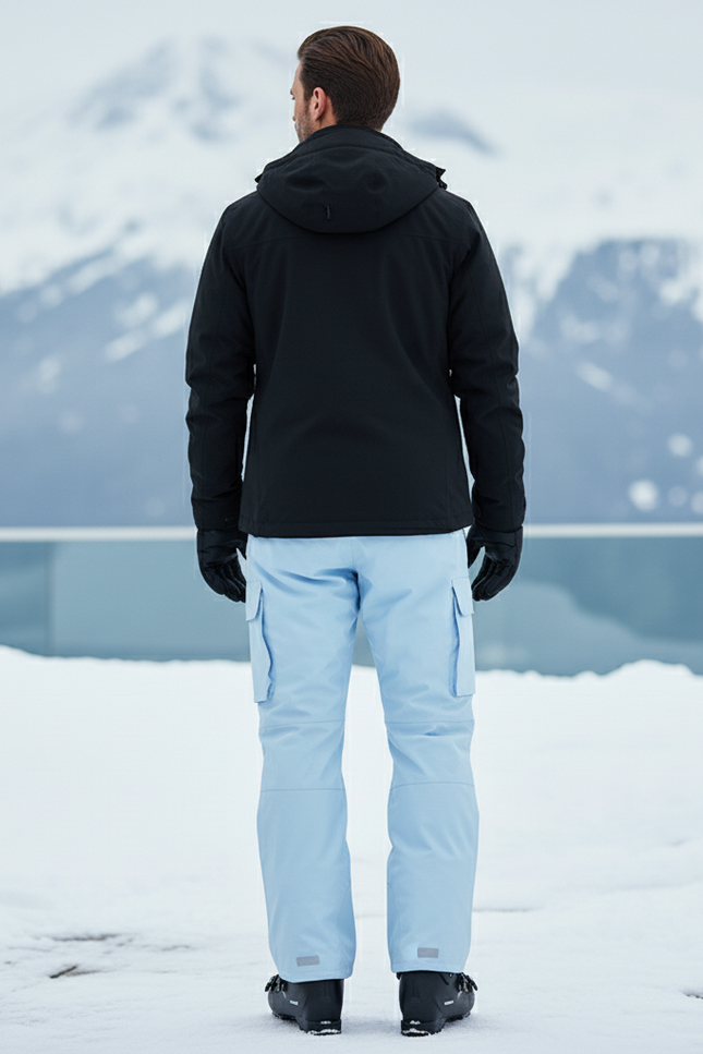 Pantalon De Ski Bleu Ciel Imperméable Cargo Homme Hiver - Polyester - vue 2