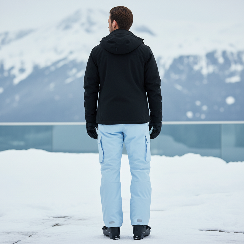 Pantalon De Ski Bleu Ciel Imperméable Cargo Homme Hiver - Polyester - vue 2