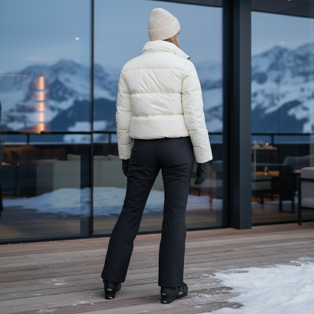 Pantalon De Ski Femme Noir Taille Haute Droit - Polyester - vue 2