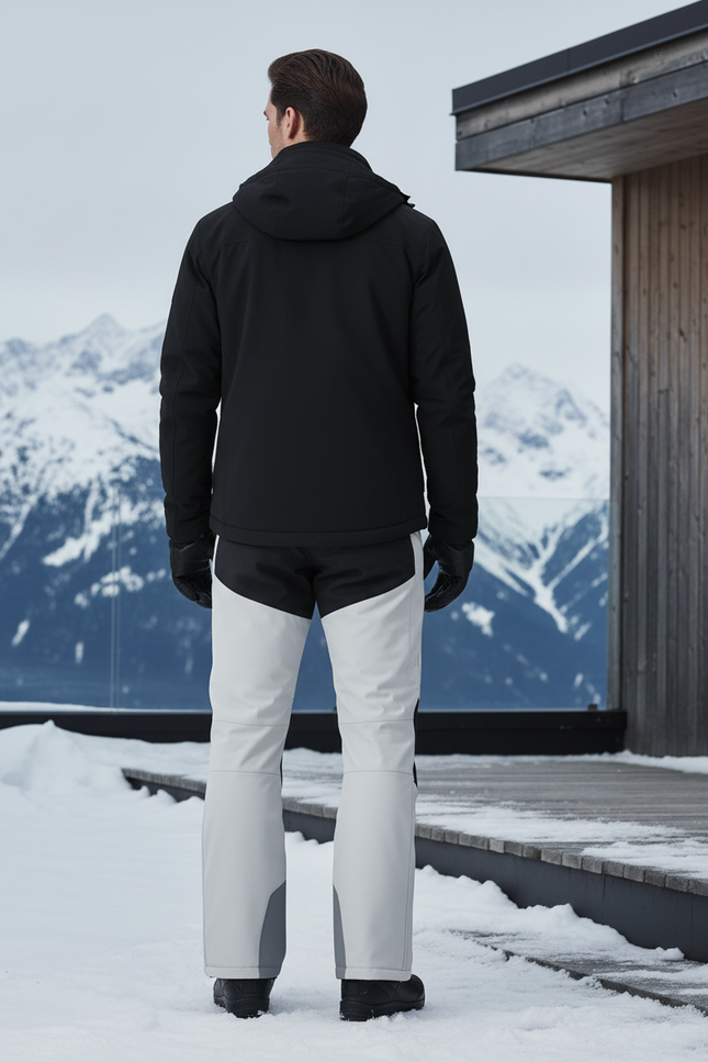 Pantalon De Ski Gris Bicolore Imperméable Thermique Homme - Polyester - vue 2
