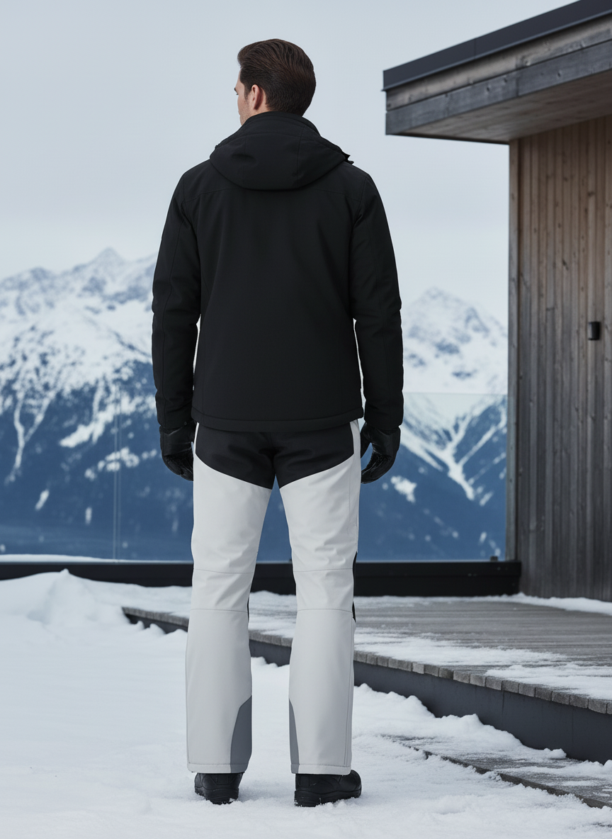 Pantalon De Ski Gris Bicolore Imperméable Thermique Homme - Polyester - vue 2