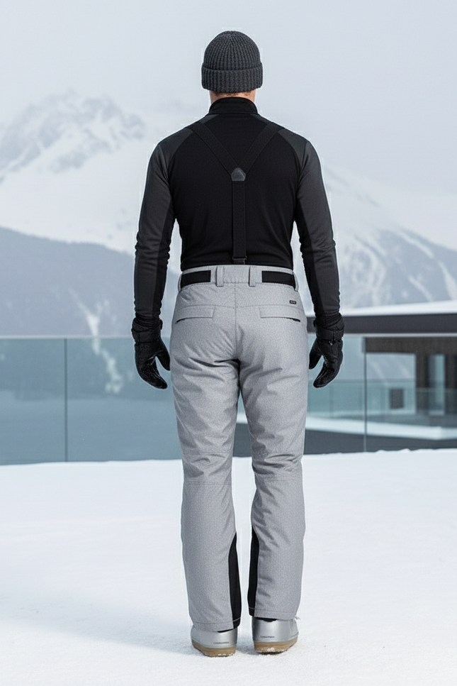 Pantalon De Ski Gris Slim Bretelles Imperméable Homme - Polyester - vue 2