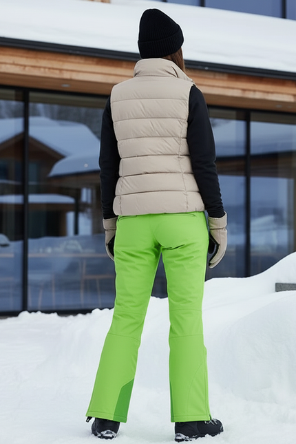 Pantalon De Ski Vert Fluorescent Ample Imperméable Femme - Polyester - vue 2
