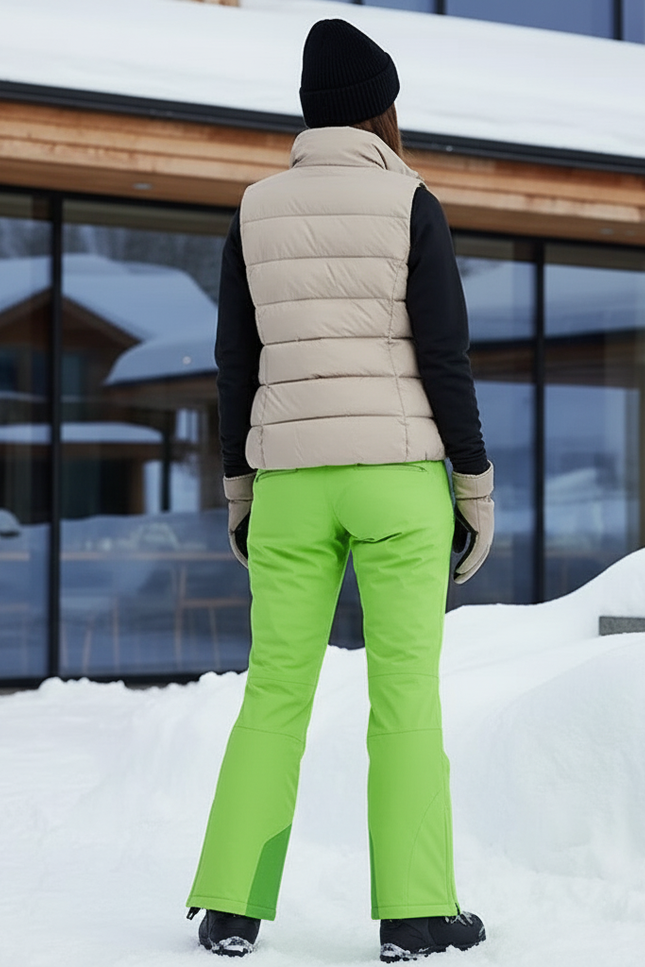 Pantalon De Ski Vert Fluorescent Ample Imperméable Femme - Polyester - vue 2