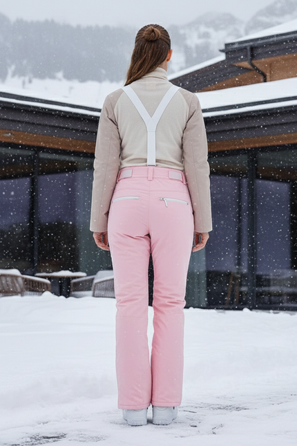Pantalon De Ski Rose Pâle Imperméable Coupe Droite Femme - Polyester - vue 2