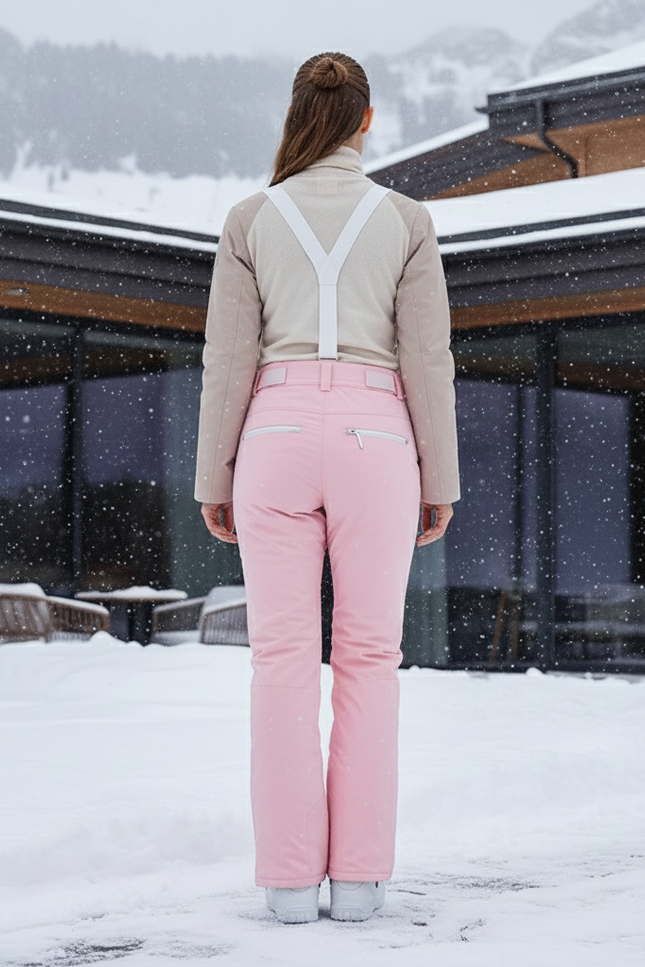 Pantalon De Ski Rose Pâle Imperméable Coupe Droite Femme - Polyester - vue 2