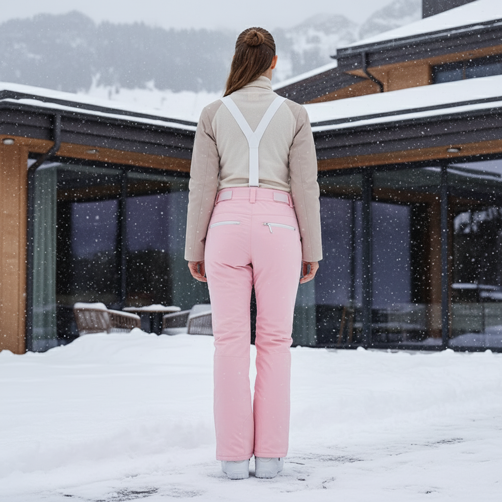 Pantalon De Ski Rose Pâle Imperméable Coupe Droite Femme - Polyester - vue 2