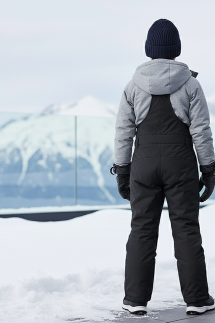Pantalon De Ski Enfant Noir Salopette Imperméable Hiver - Polyester - vue 2