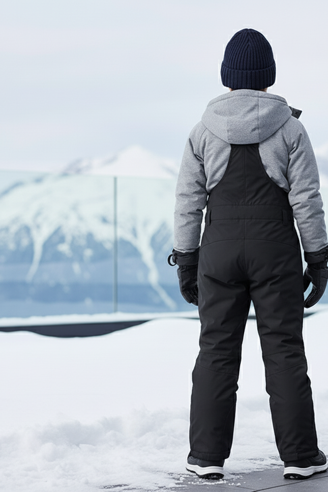 Pantalon De Ski Enfant Noir Salopette Imperméable Hiver - Polyester - vue 2