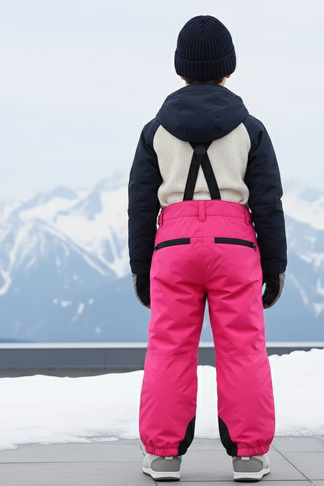 Pantalon De Ski Rose Imperméable Bretelles Enfant - Polyester - vue 2