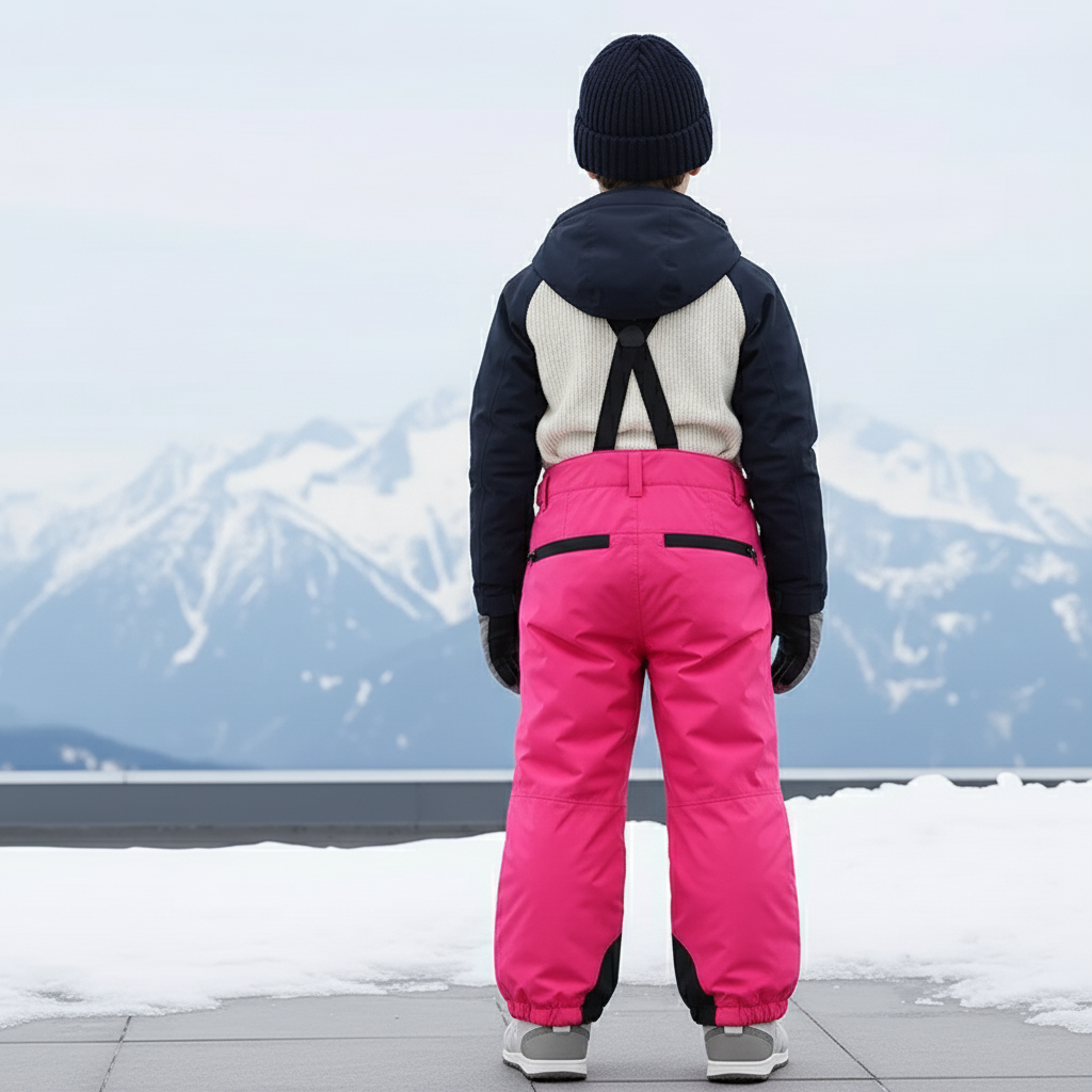 Pantalon De Ski Rose Imperméable Bretelles Enfant - Polyester - vue 2