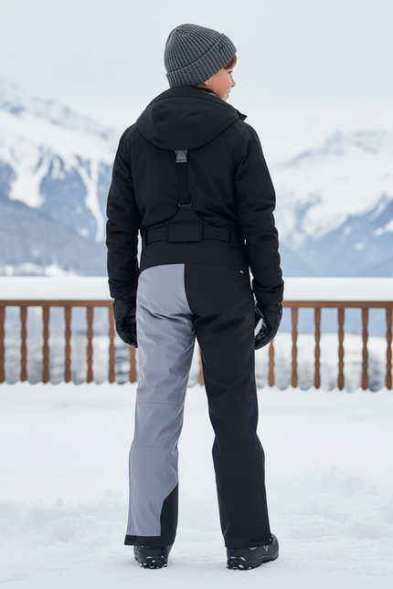 Pantalon De Ski Bicolore Gris Noir Imperméable Enfant - Multicolore Polyester - vue 2