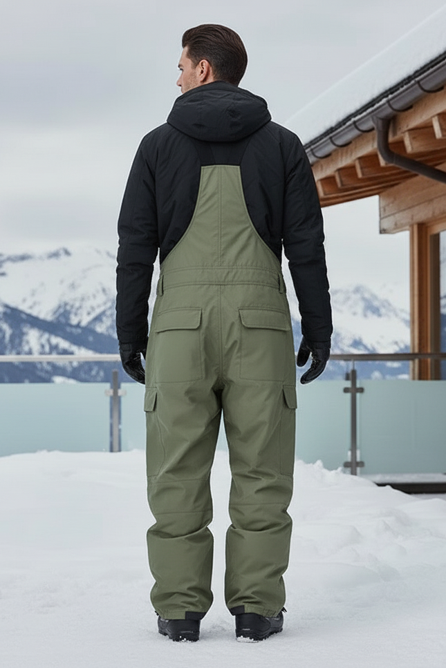 Pantalon De Ski Kaki Ample Bretelles Cargo Homme - Polyester - vue 2