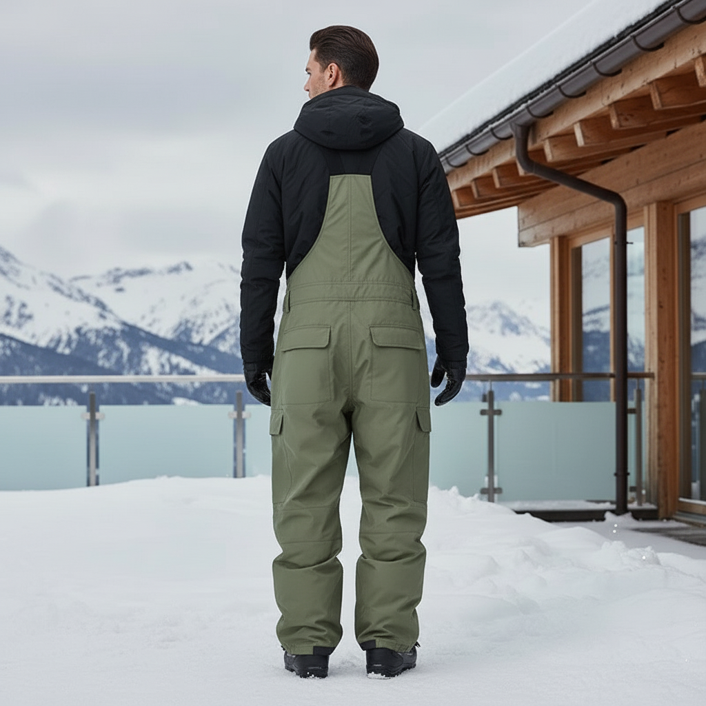 Pantalon De Ski Kaki Ample Bretelles Cargo Homme - Polyester - vue 2