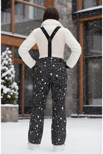Pantalon De Ski Noir Étoilé Imperméable Femme Hiver - Polyester - vue 2
