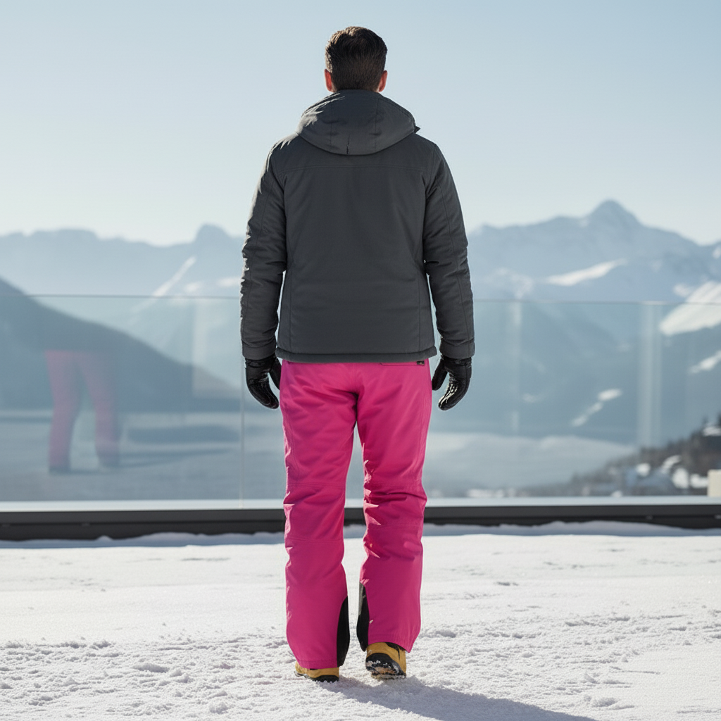 Pantalon De Ski Rose Vif Imperméable Coupe Droite - Polyester - vue 2