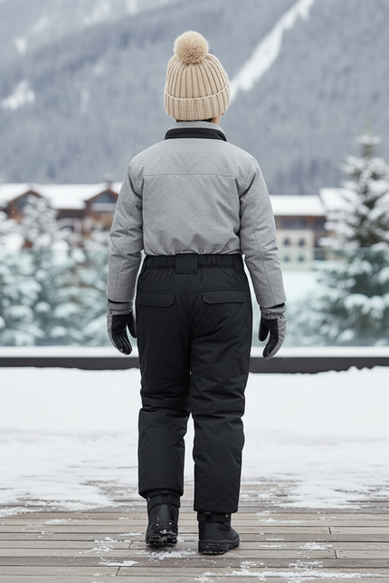Pantalon De Ski Noir Matelassé Enfant Chaud Imperméable - Polyester - vue 2