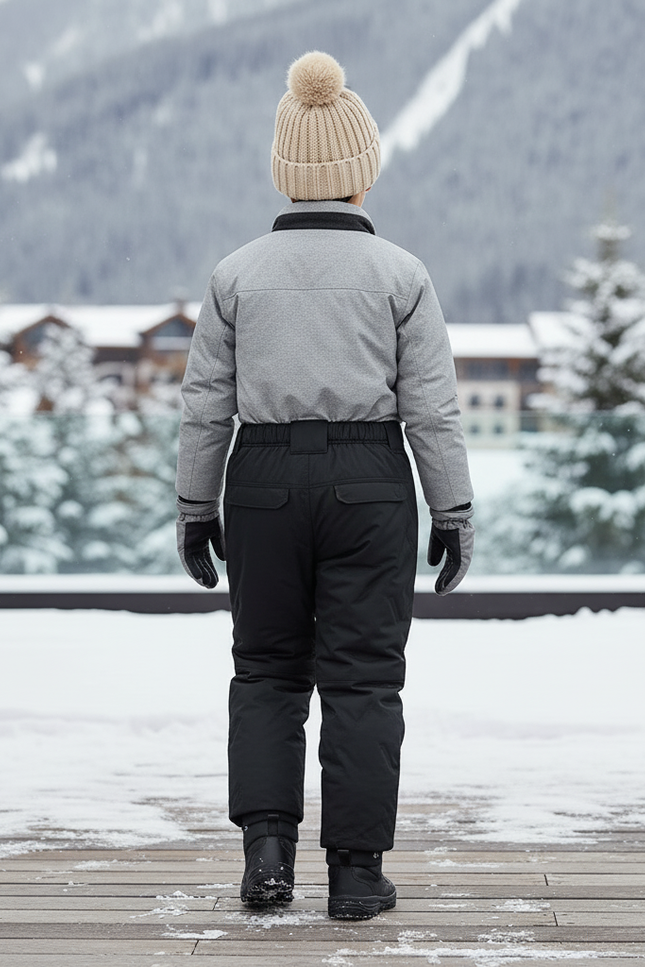 Pantalon De Ski Noir Matelassé Enfant Chaud Imperméable - Polyester - vue 2