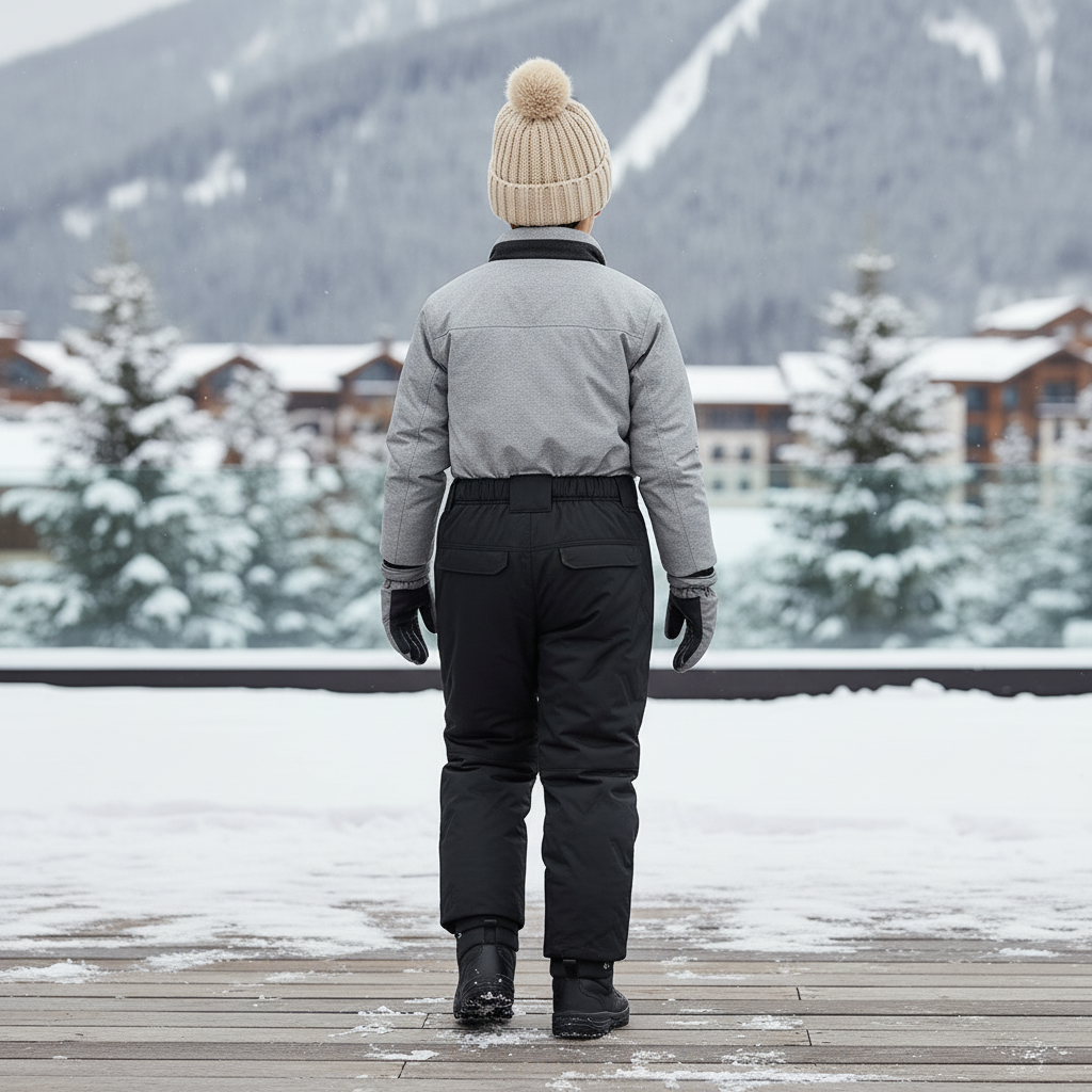 Pantalon De Ski Noir Matelassé Enfant Chaud Imperméable - Polyester - vue 2