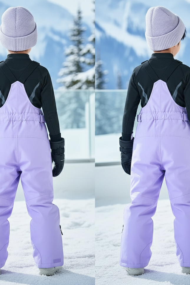 Pantalon De Ski Enfant Violet Imperméable Bretelles Rembourré - Polyester - vue 2